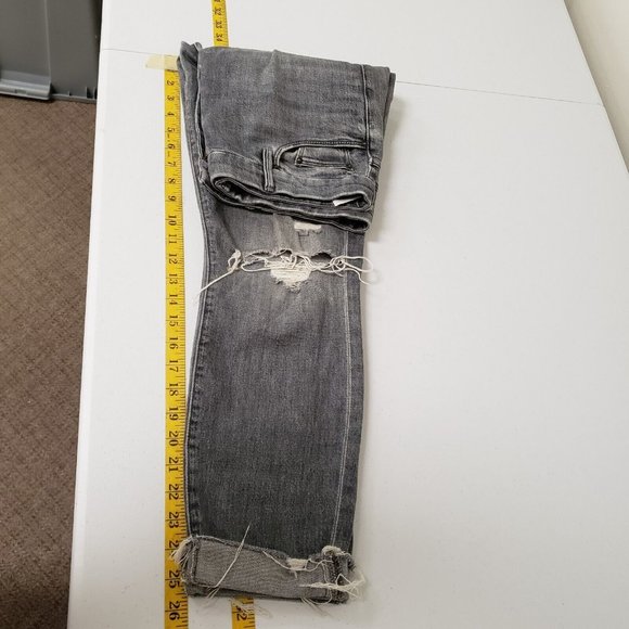 Mother Womens High Waisted Looker Jeans Size 29 Gray Distressed Ankle Nick Fray - Picture 11 of 13